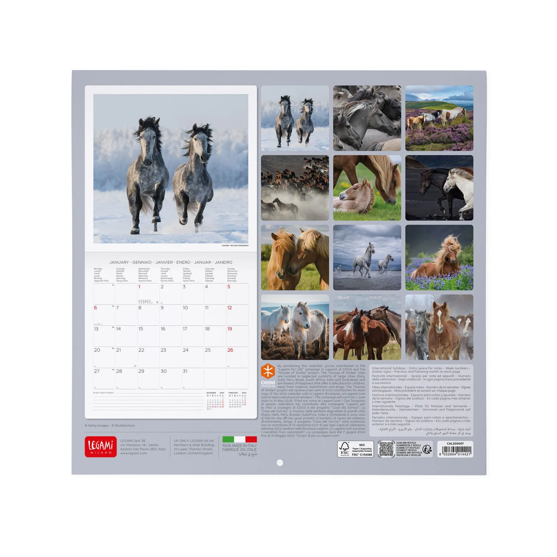 Calendario da Parete 2025 - 30 x 29 cm