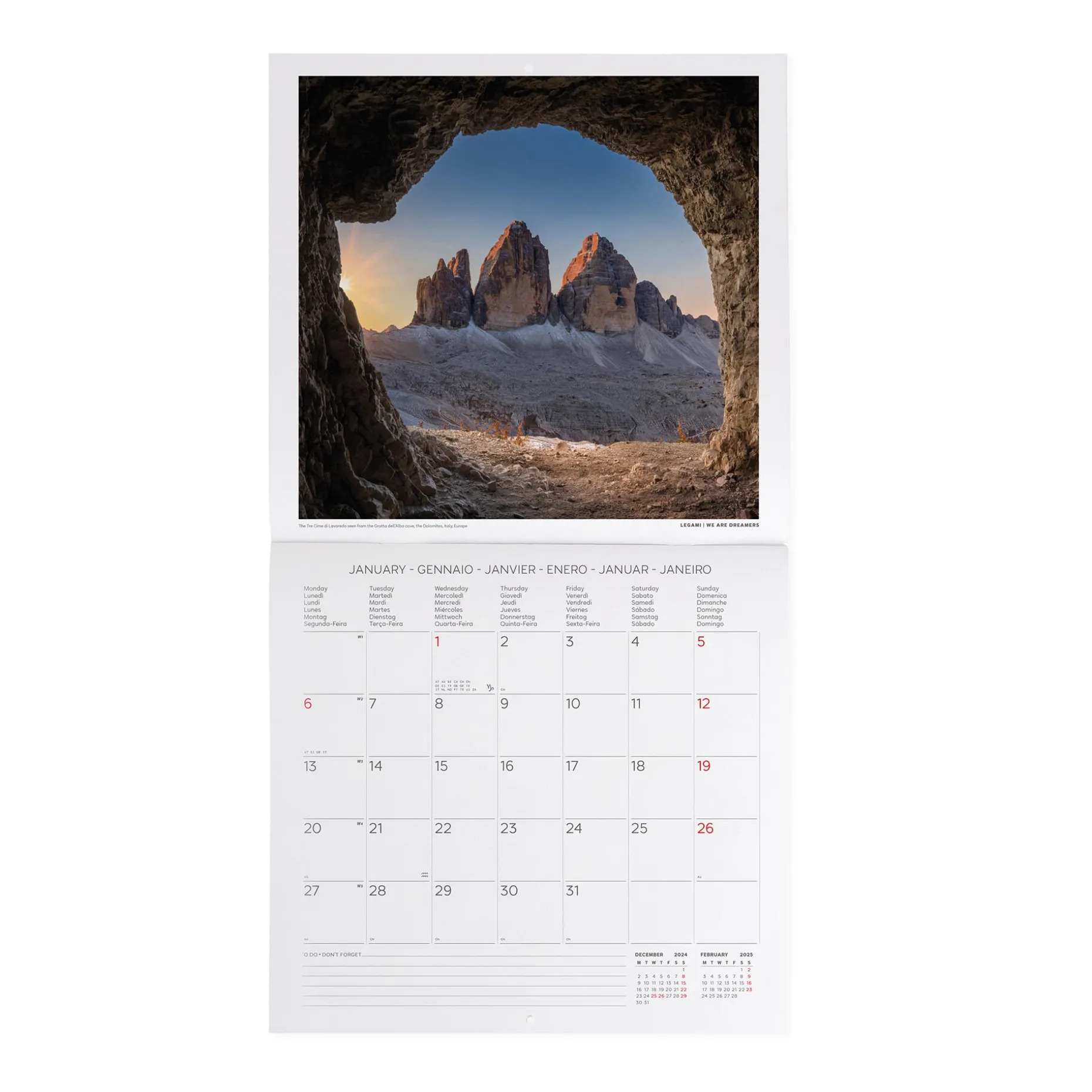 Calendario da Parete 2025 - 30 x 29 cm