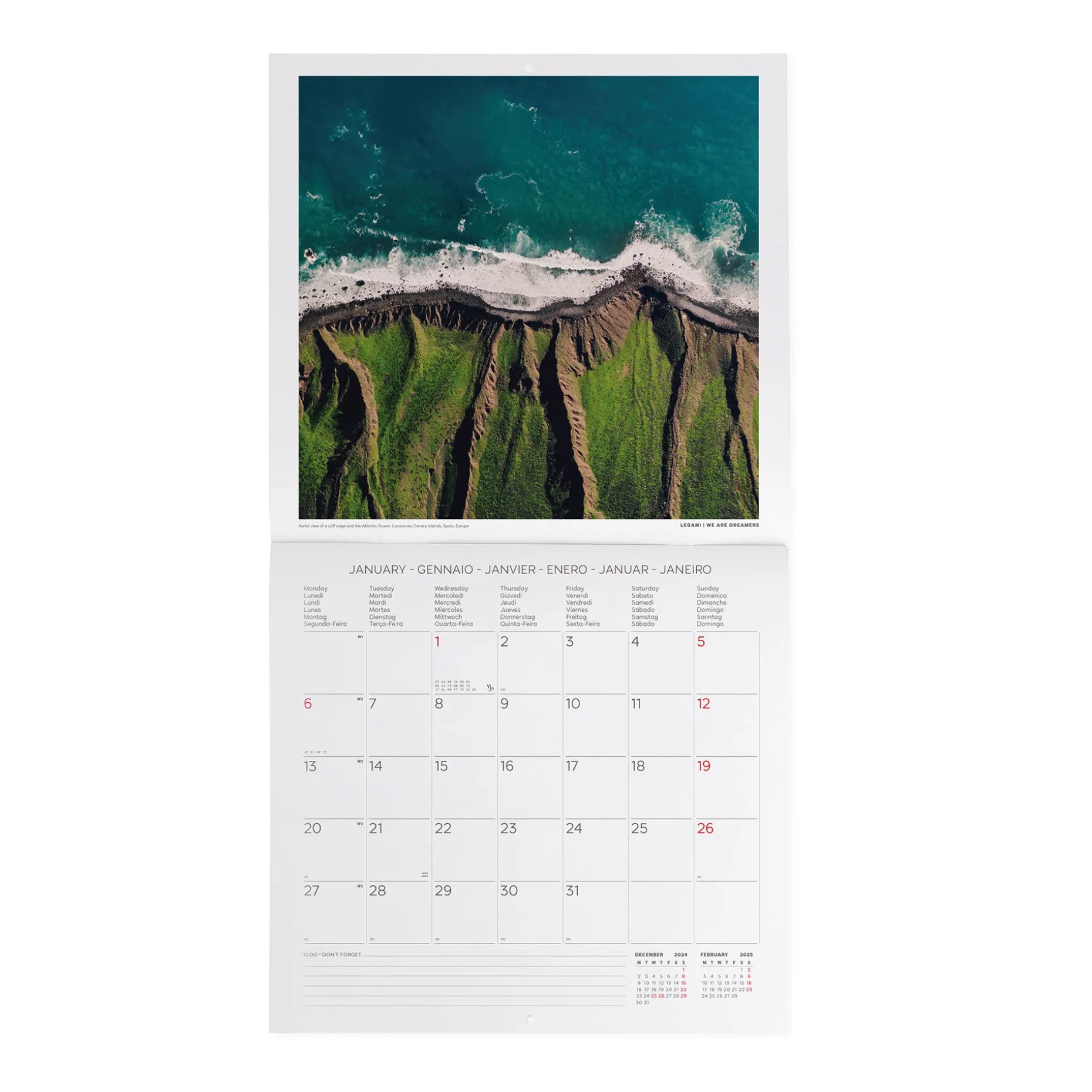 Calendario da Parete 2025 - 30 x 29 cm