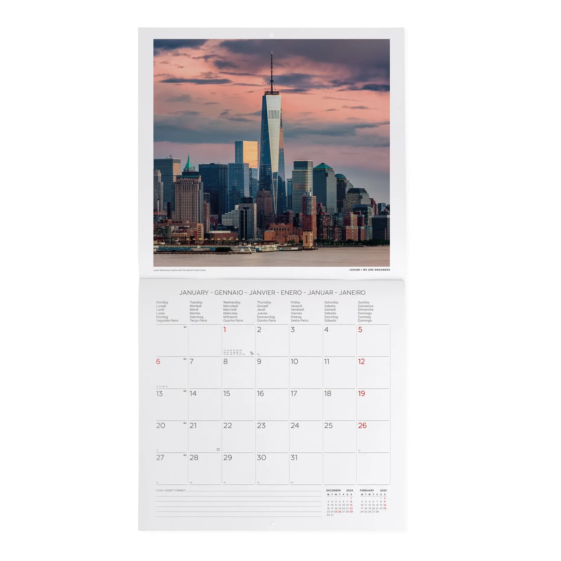 Calendario da Parete 2025 - 30 x 29 cm