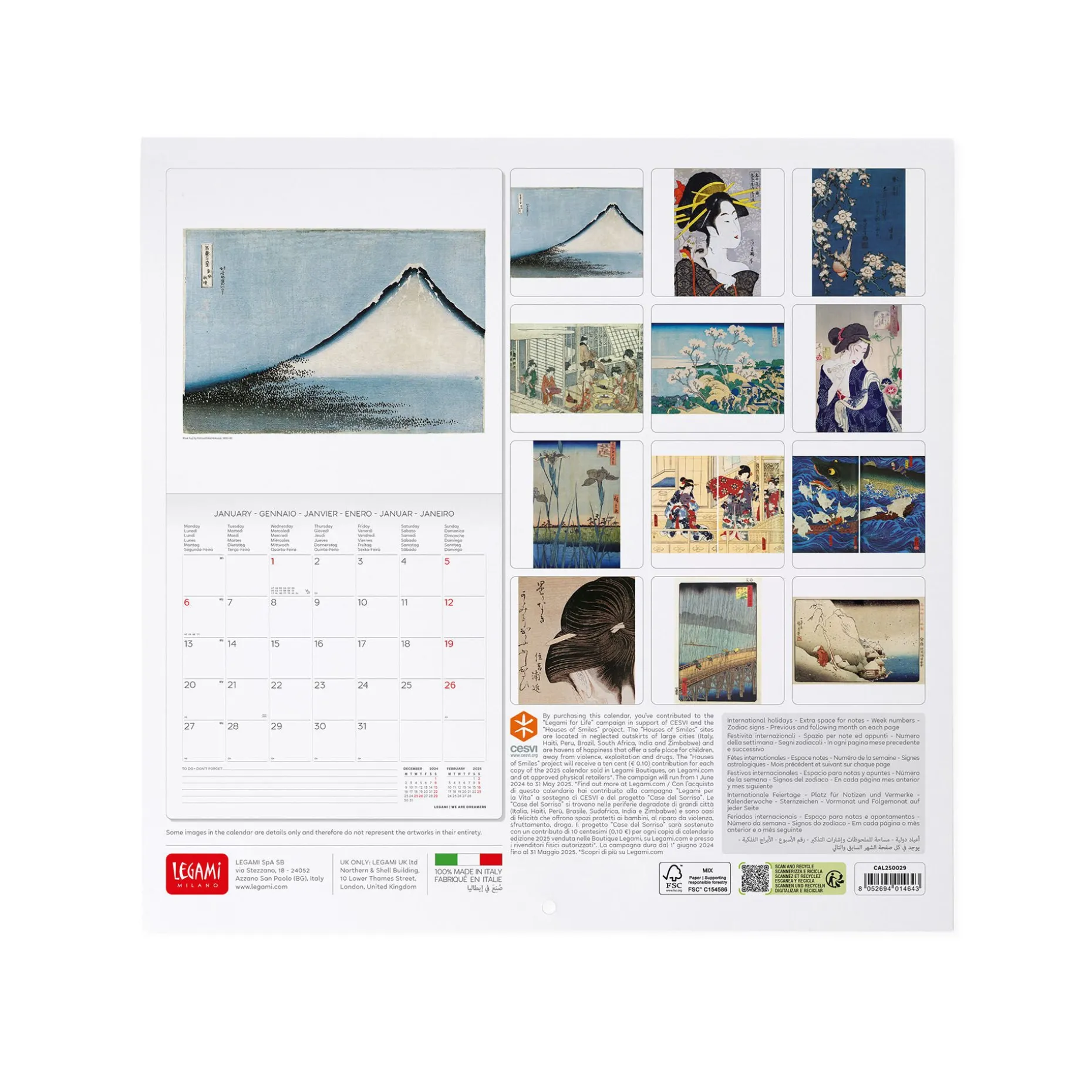 Calendario da Parete 2025 - 30 x 29 cm