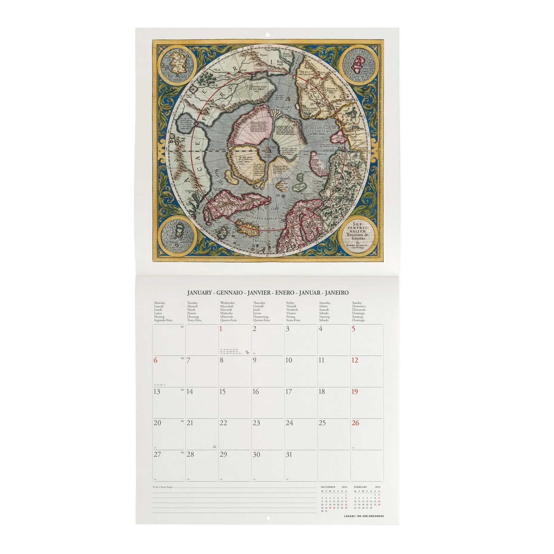 Calendario da Parete 2025 - 30 x 29 cm