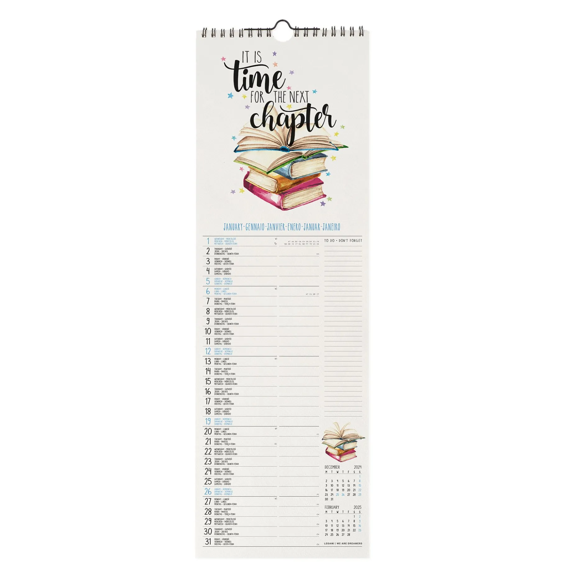 Calendario da Parete 2025 - 16 x 49 cm