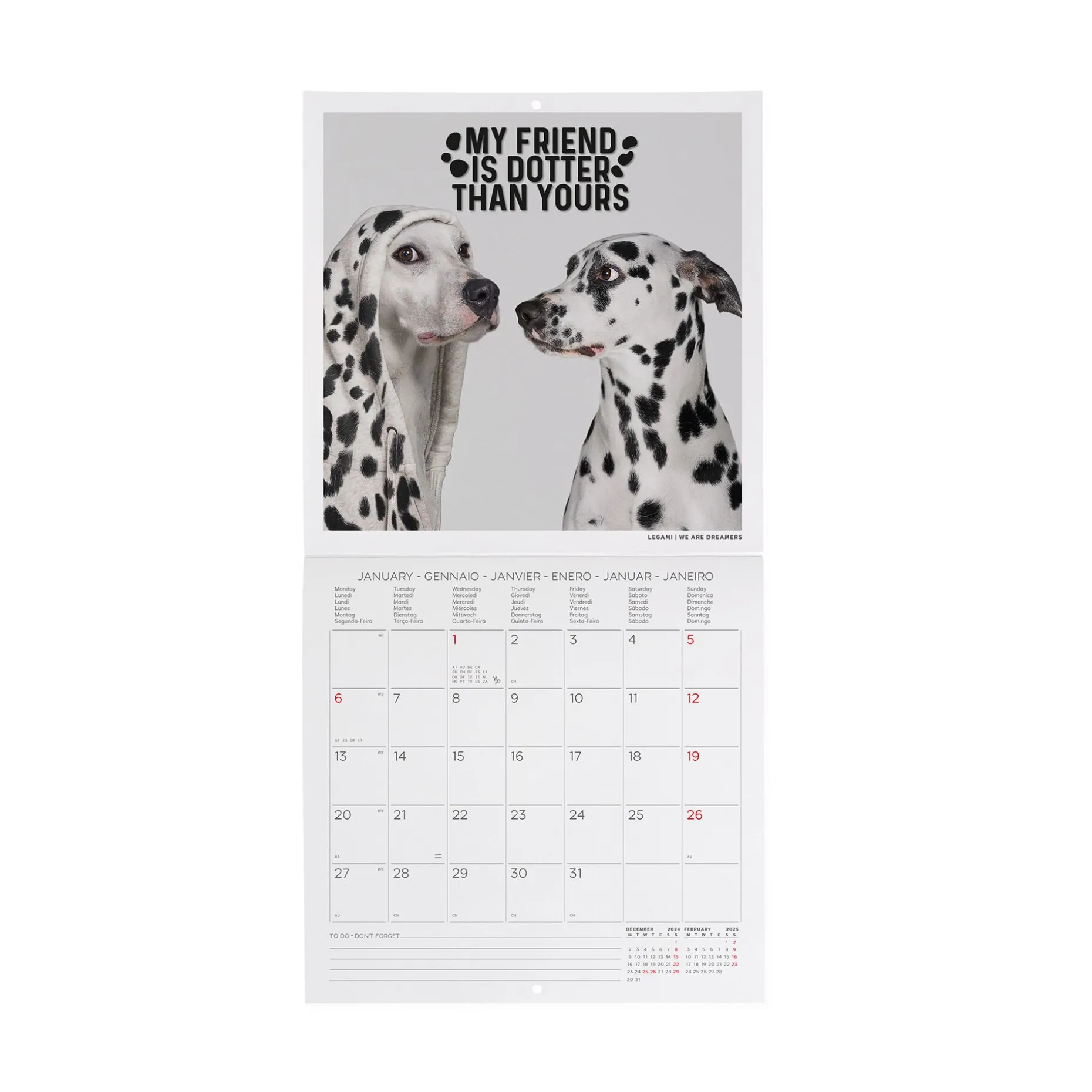 Calendario da Parete 2025 - 18 x 18 cm
