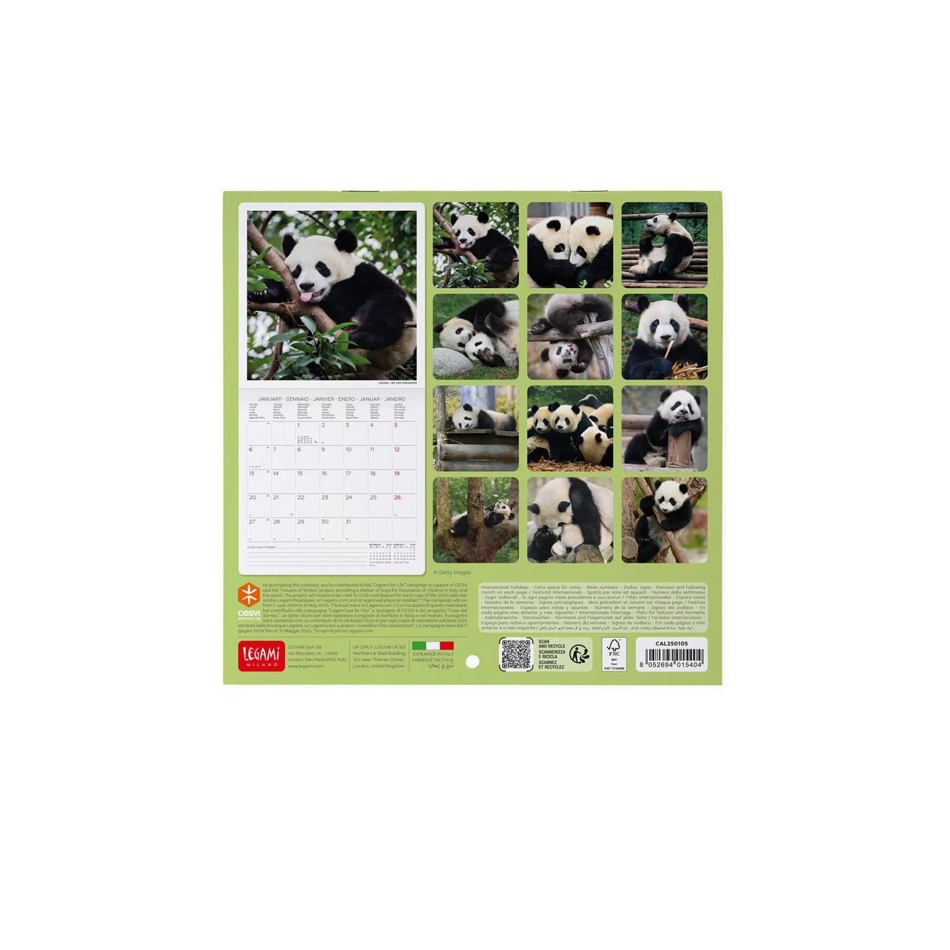 Calendario da Parete 2025 - 18 x 18 cm