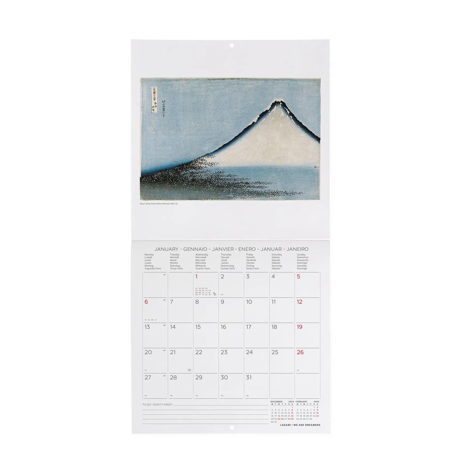 Calendario da Parete 2025 - 18 x 18 cm