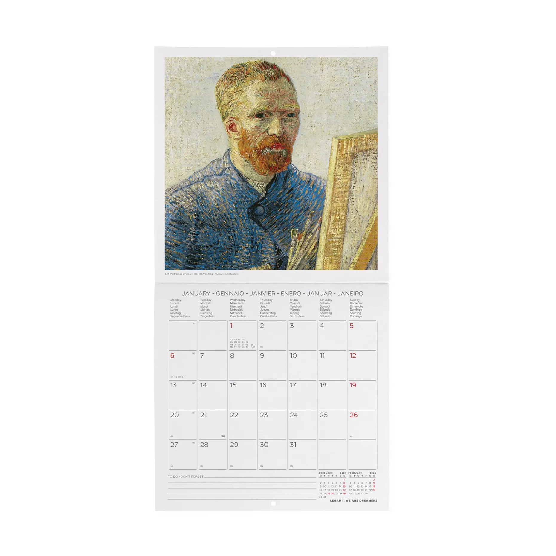 Calendario da Parete 2025 - 18 x 18 cm