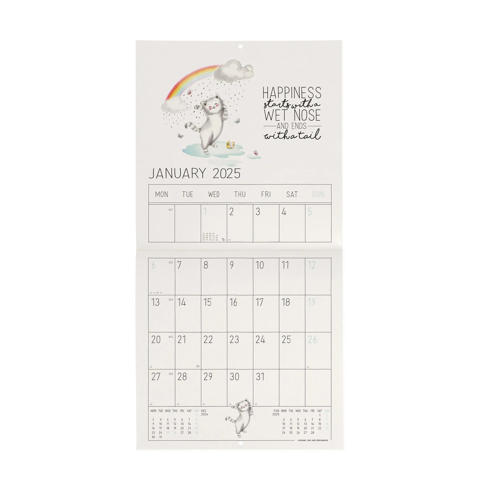 Calendario da Parete 2025 - 18 x 18 cm