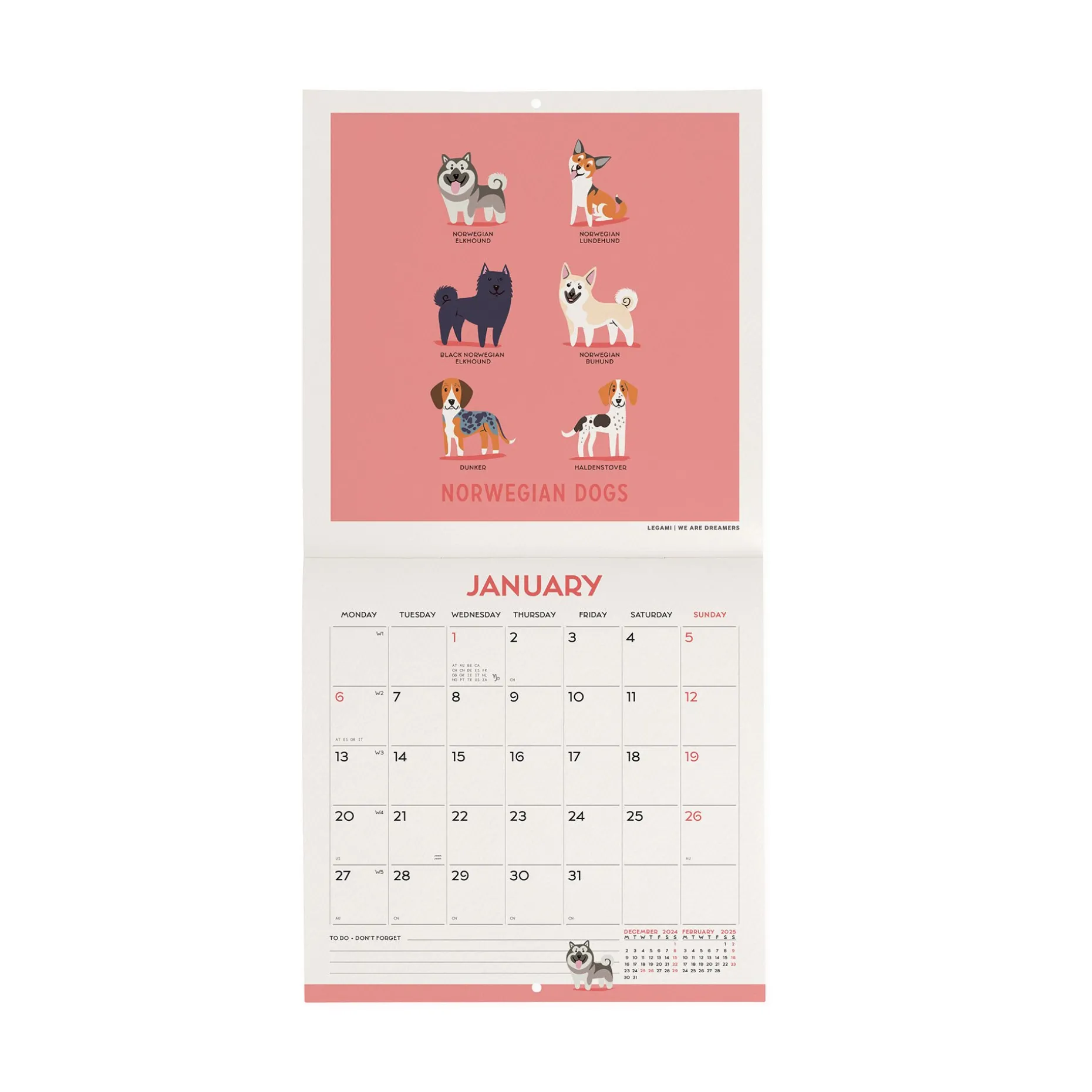 Calendario da Parete 2025 - 18 x 18 cm