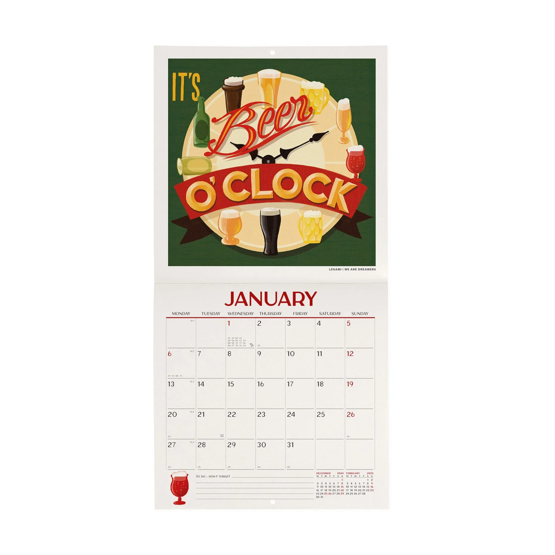 Calendario da Parete 2025 - 18 x 18 cm
