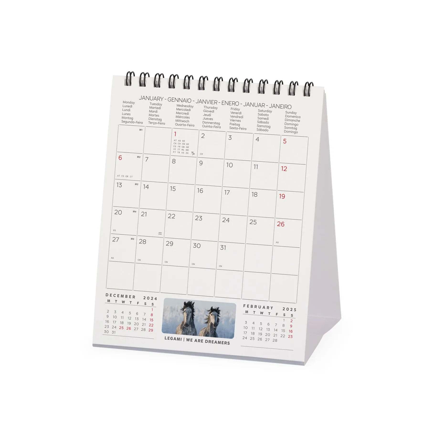 Calendario da Tavolo 2025 - 12 x 14,5 cm