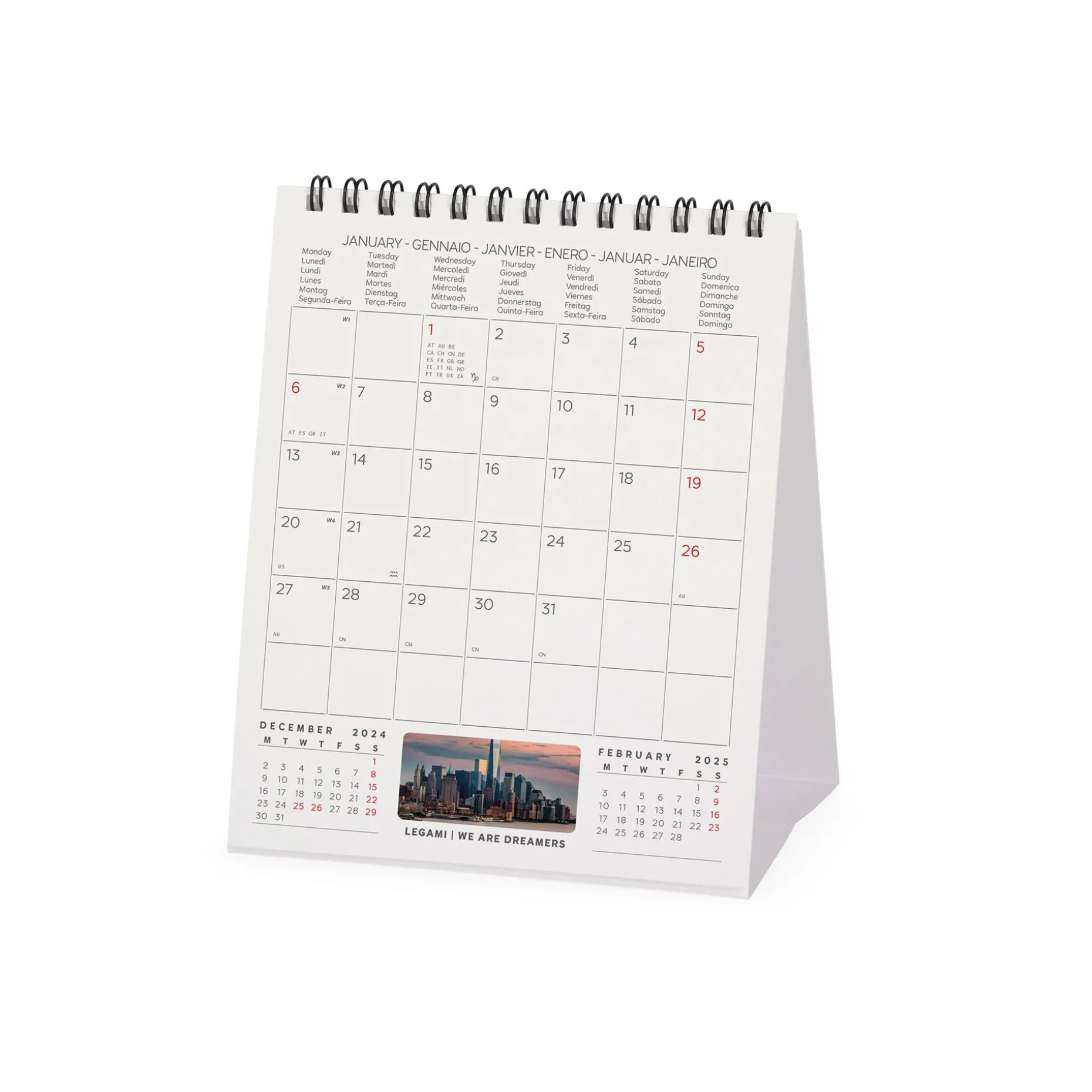 Calendario da Tavolo 2025 - 12 x 14,5 cm