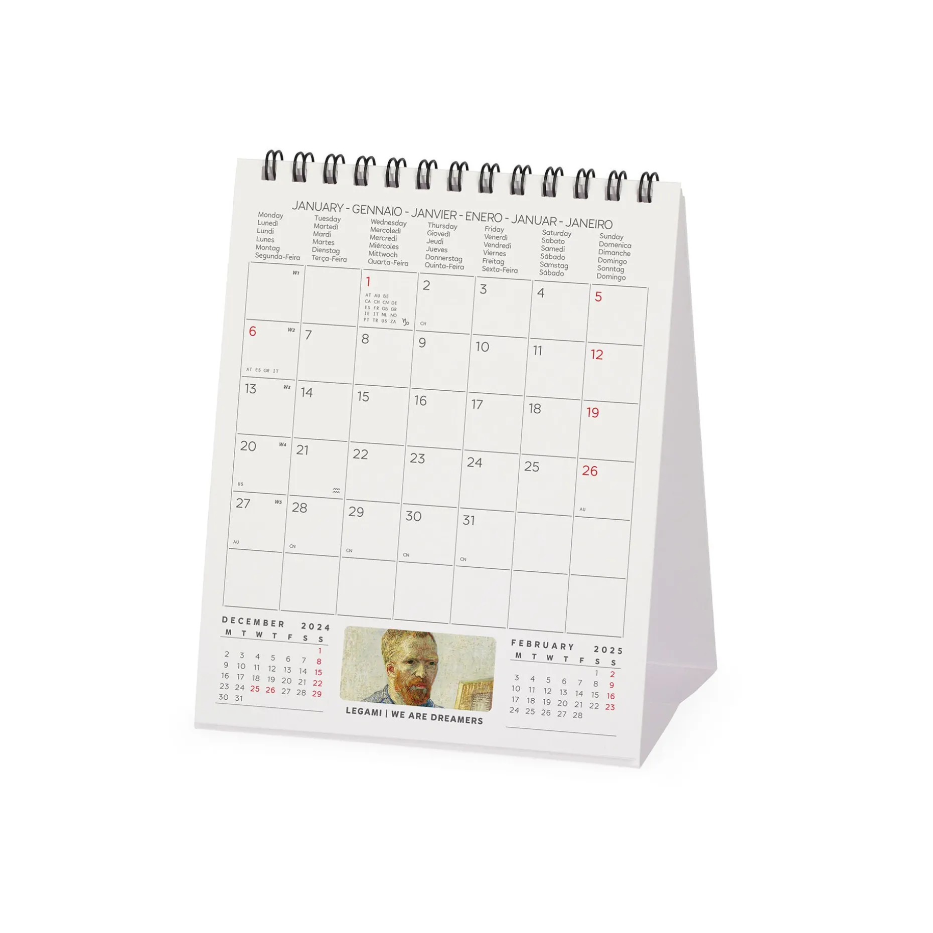 Calendario da Tavolo 2025 - 12 x 14,5 cm