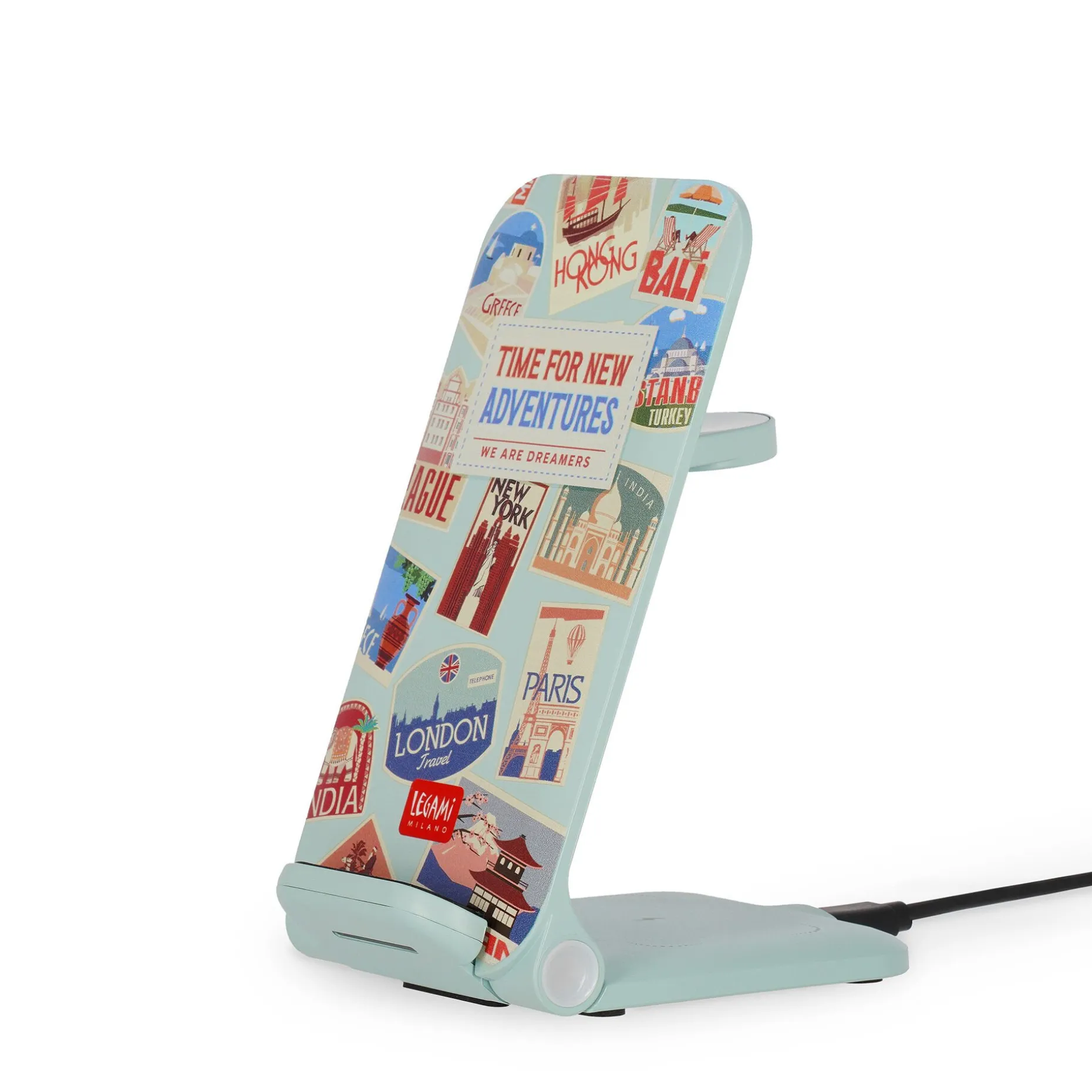 Caricabatteria Wireless 3 in 1 con Supporto - Charging Station