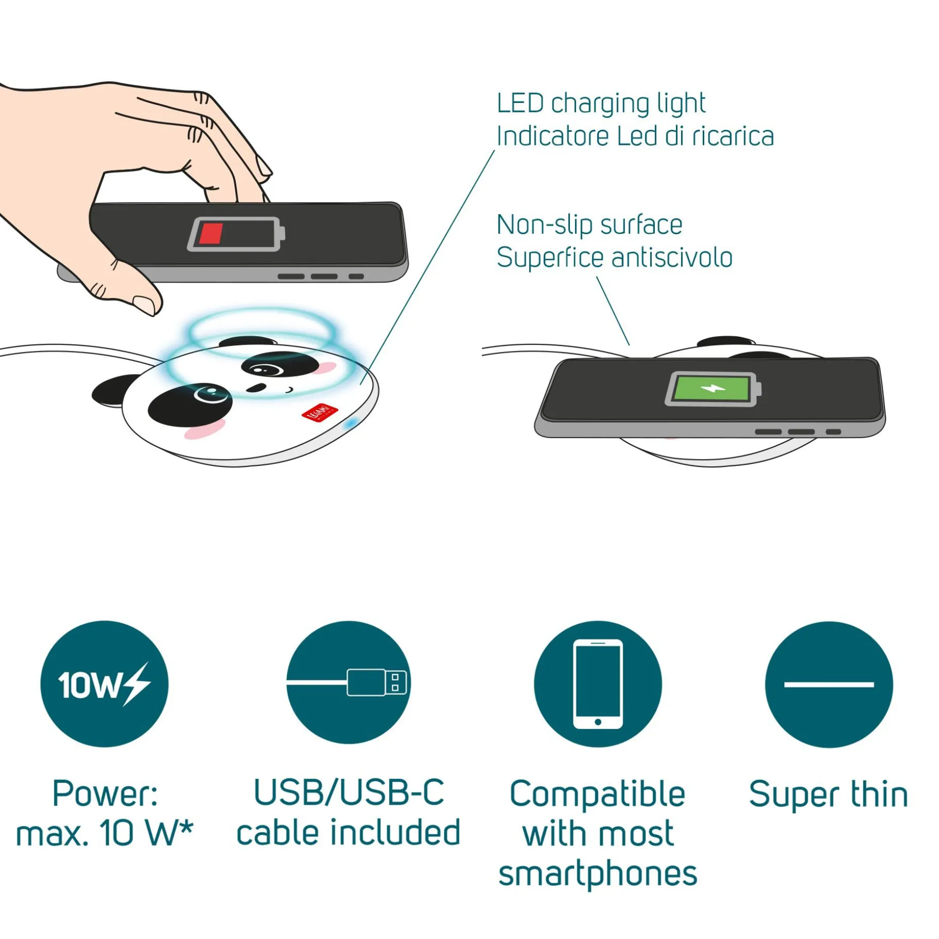 Caricabatterie Wireless per Smartphone - Super Fast
