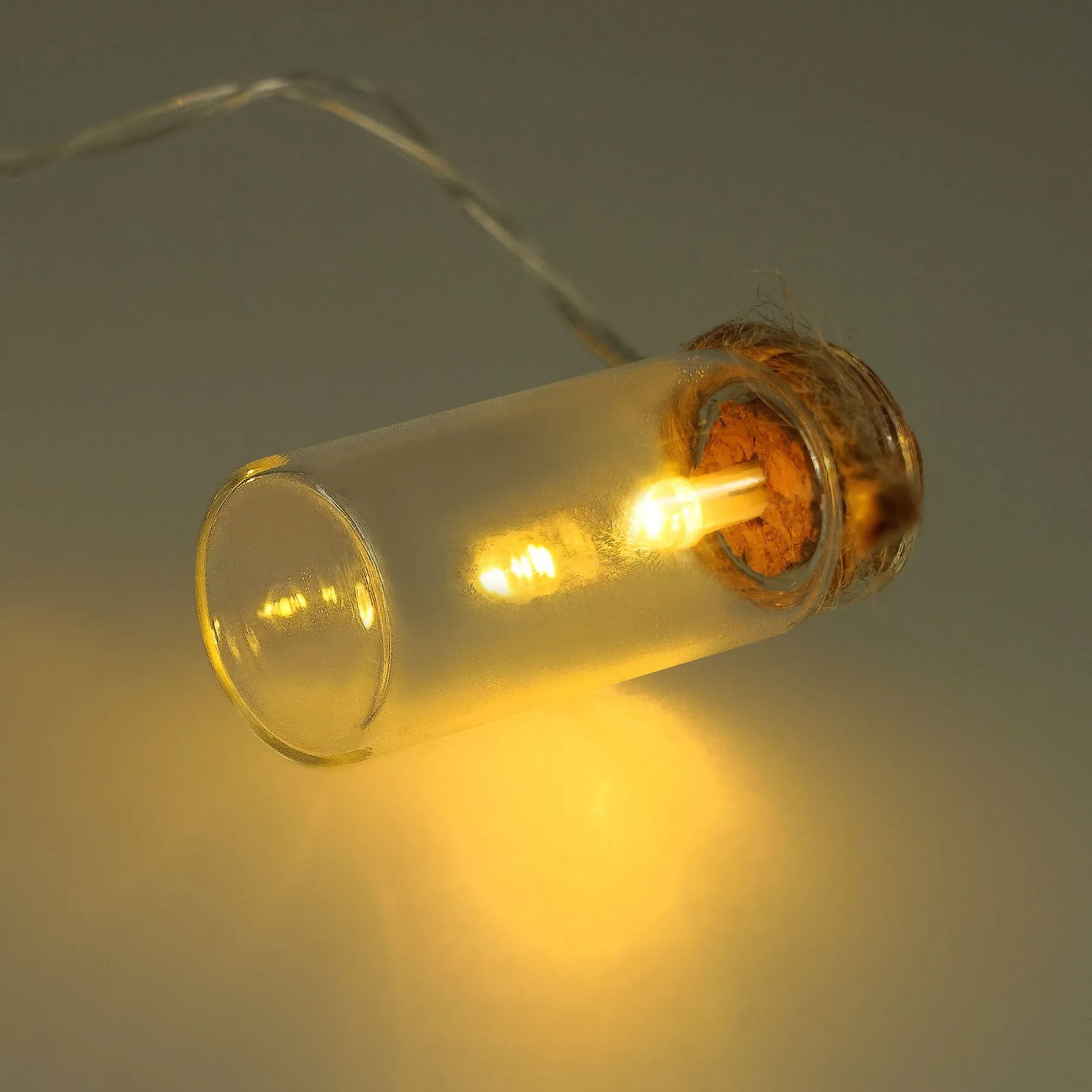 Filo di Luci Led con Vasetti di Vetro