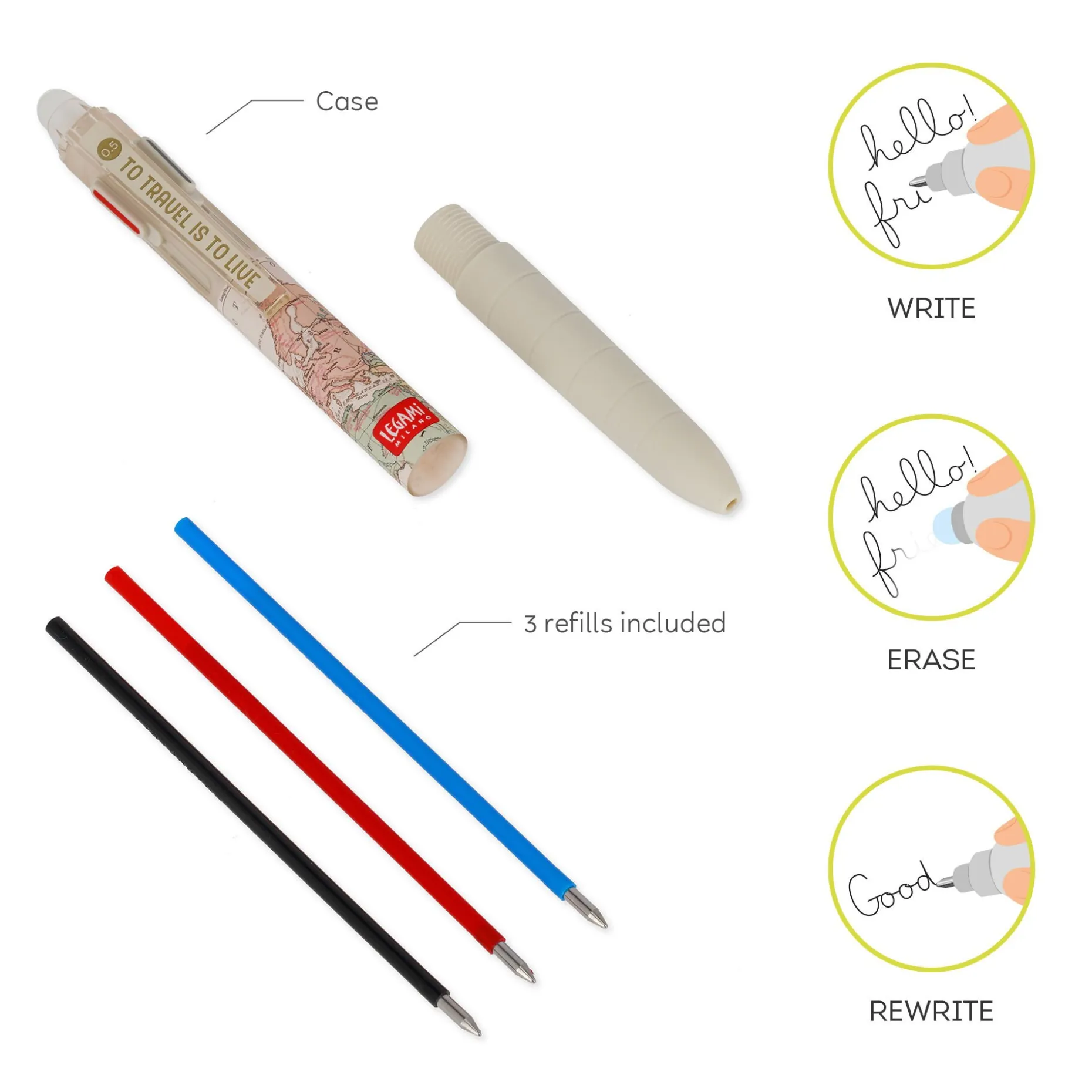Penna Gel Cancellabile 3 Colori