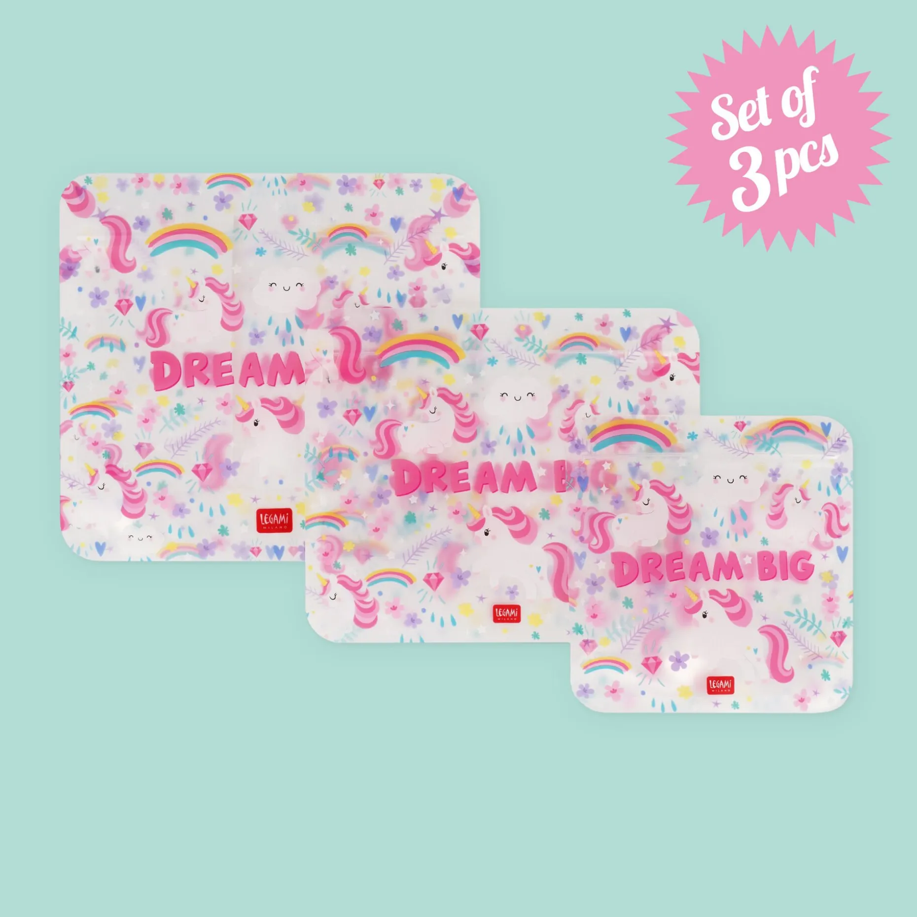 Set di 3 Buste per Alimenti - Snack Bags