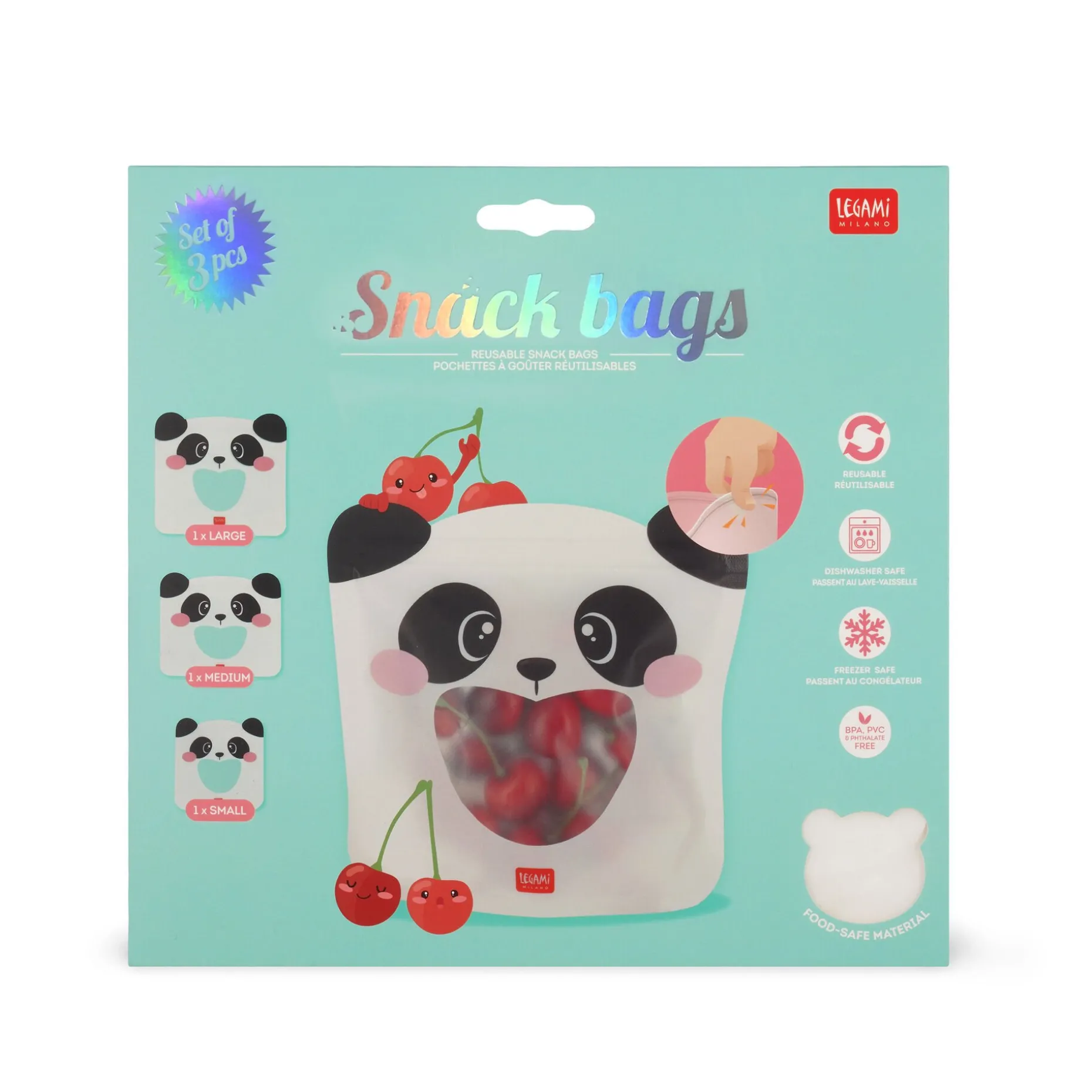Set di 3 Buste per Alimenti - Snack Bags
