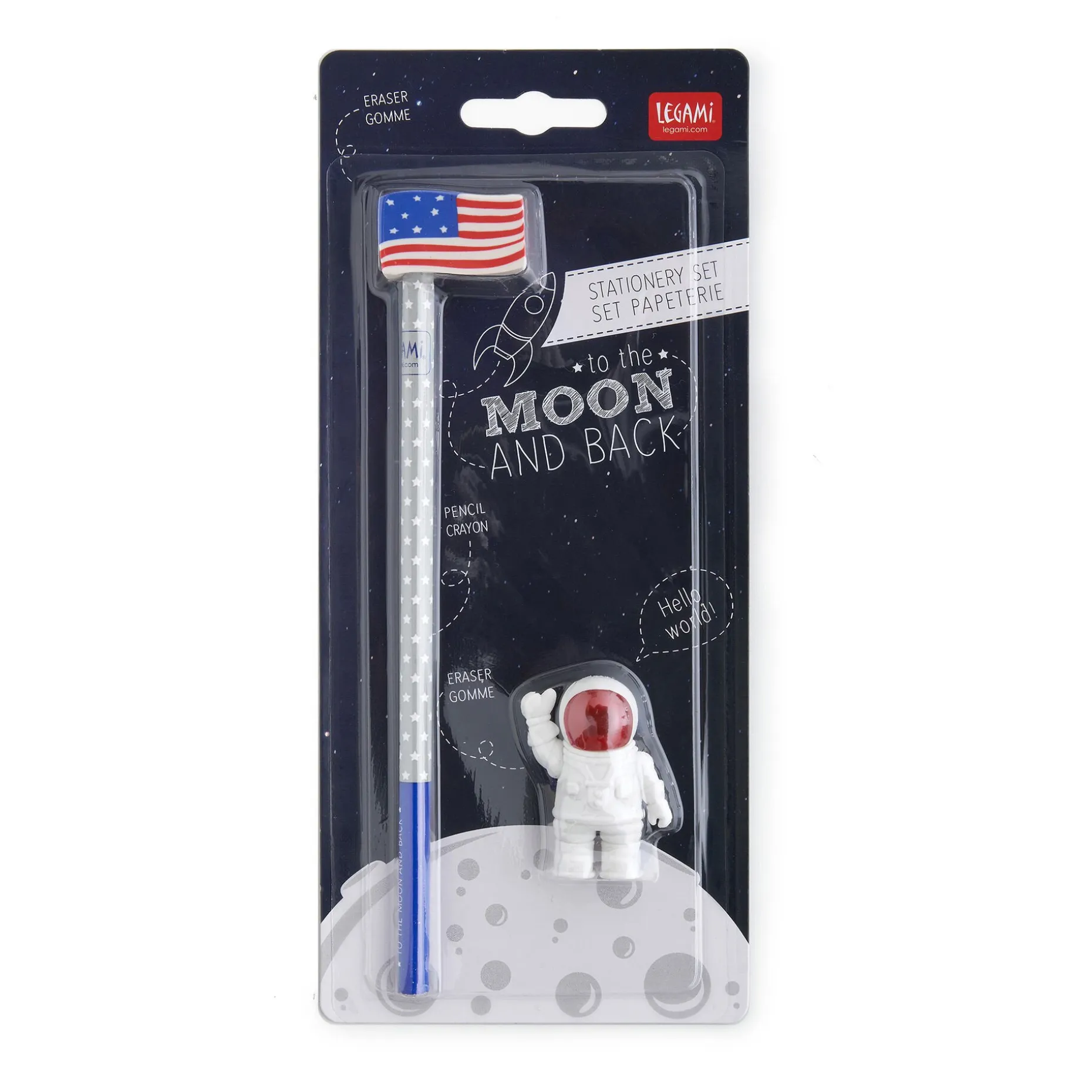 Set di 2 Gomme e 1 Matita - To The Moon And Back
