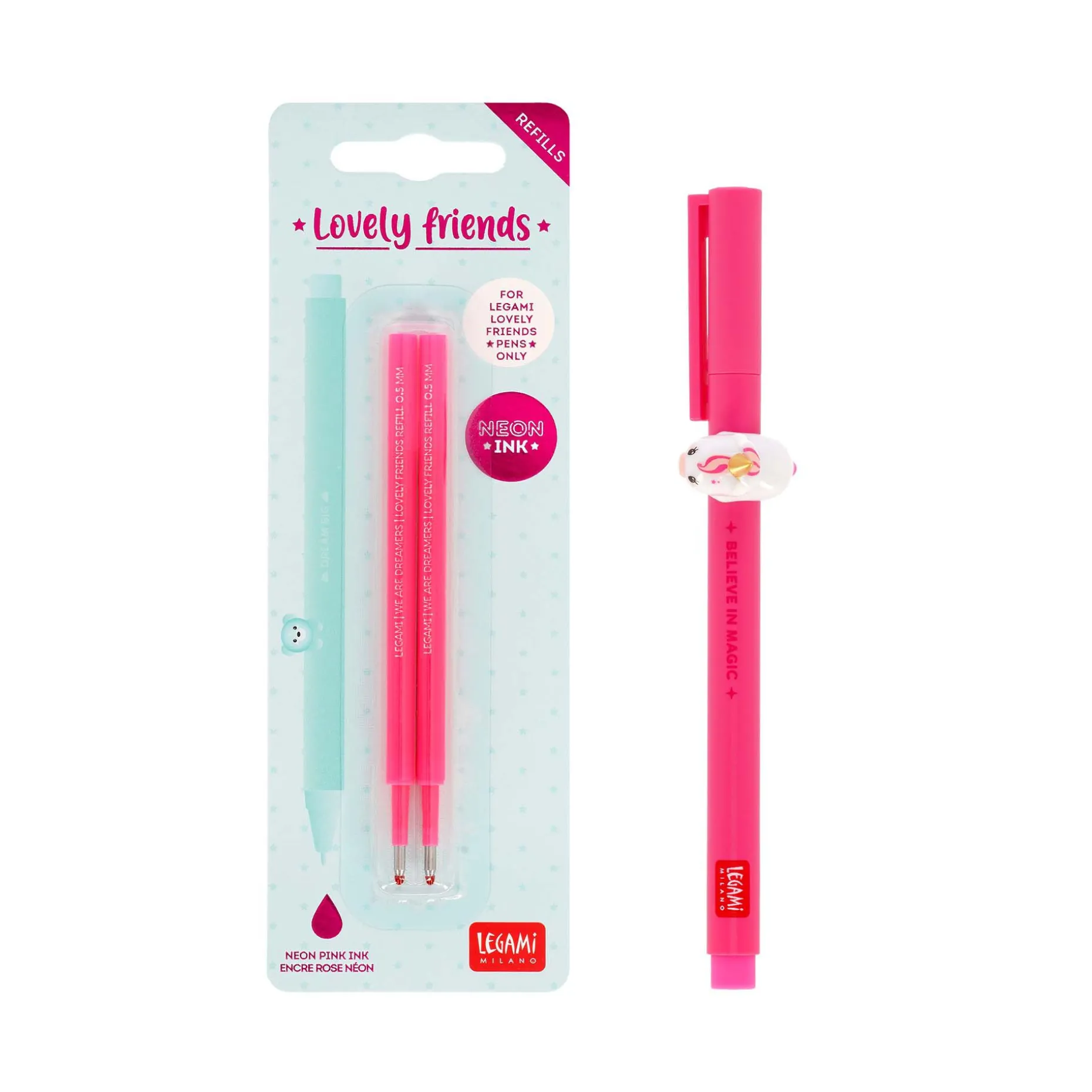 Set Penna Lovely Unicorn con Refill Rosa Neon